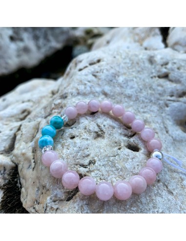 Bracelet Synergie ~ L'Accueillante ~ Morganite et Larimar l'évolution des habitudes 