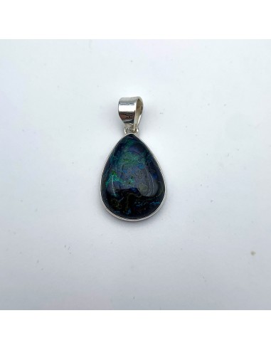 Pendentif en serti clos argent 925 ~ Azurite-Malachite, forme goutte prix pour 