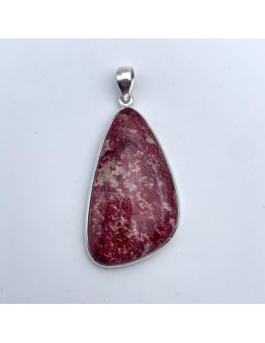 Pendentif en serti clos argent 925 ~ Thulite, forme libre basket pas cher