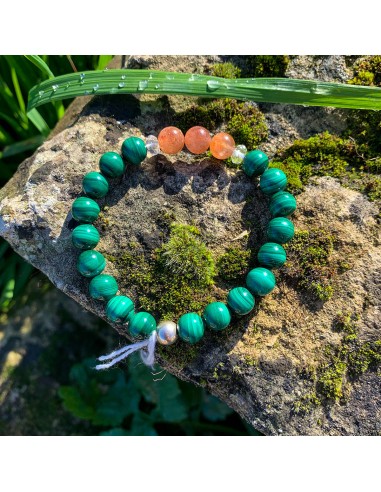 Bracelet Synergie ~ La Positive ~ Malachite et Pierre de Soleil vous aussi creer 