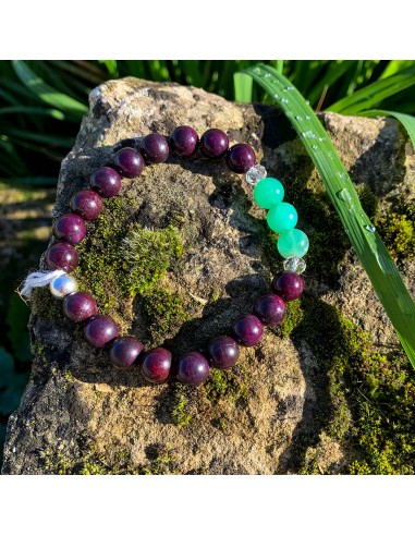 Bracelet Synergie ~ La Consciente ~ Purpurite & Chrysoprase de l' environnement