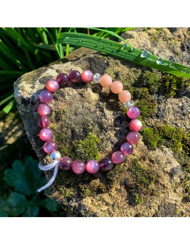 Bracelet Synergie ~ L'Essentielle ~ Lépidolite GEMMY & Pierre de Lune pêche pas cher chine