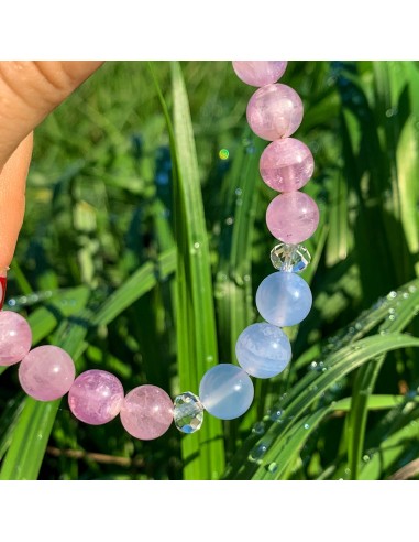 Bracelet Synergie ~ La Sereine ~ Kunzite extra et Calcédoine bleue commande en ligne