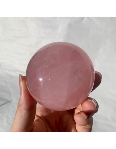 Sphère de Quartz rose astérié extra - ref08 une grave pollution 