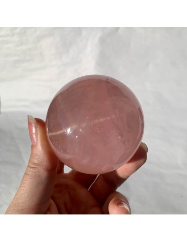 Sphère de Quartz rose astérié extra - ref12 une grave pollution 