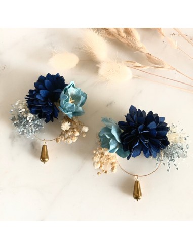 Boucles Fiori bleu creme Venez acheter